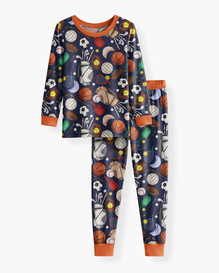 Sports Equipment Bamboo Two Piece Long Sleeve Pajama Set