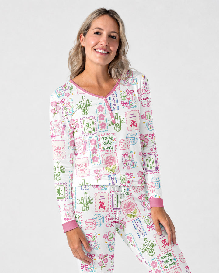 Cracks, Dots & Bams Mommy & Me Matching Bamboo Women Pajama Set