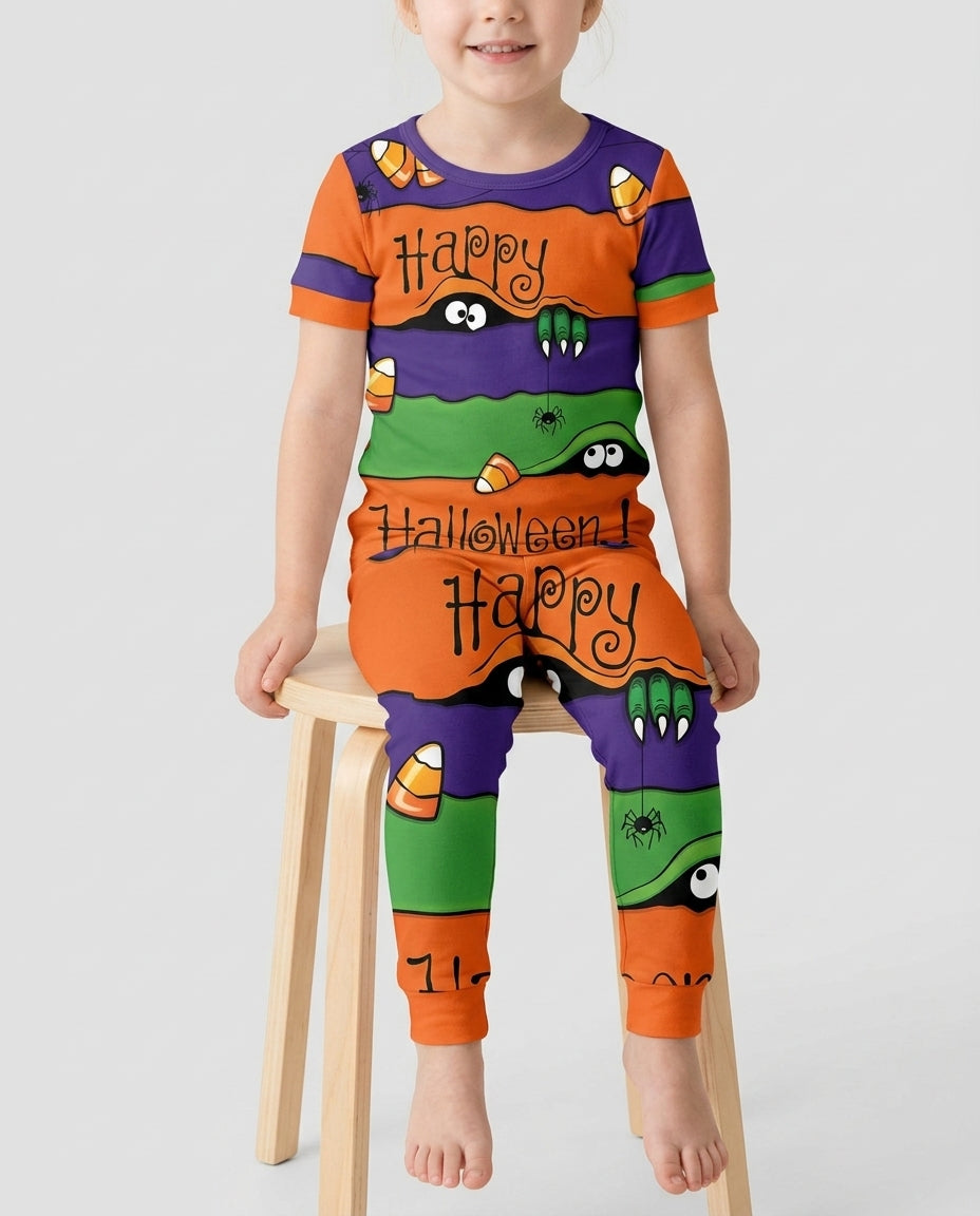 Happy Halloween Bamboo Two Piece Short Sleeve Pajama Set
