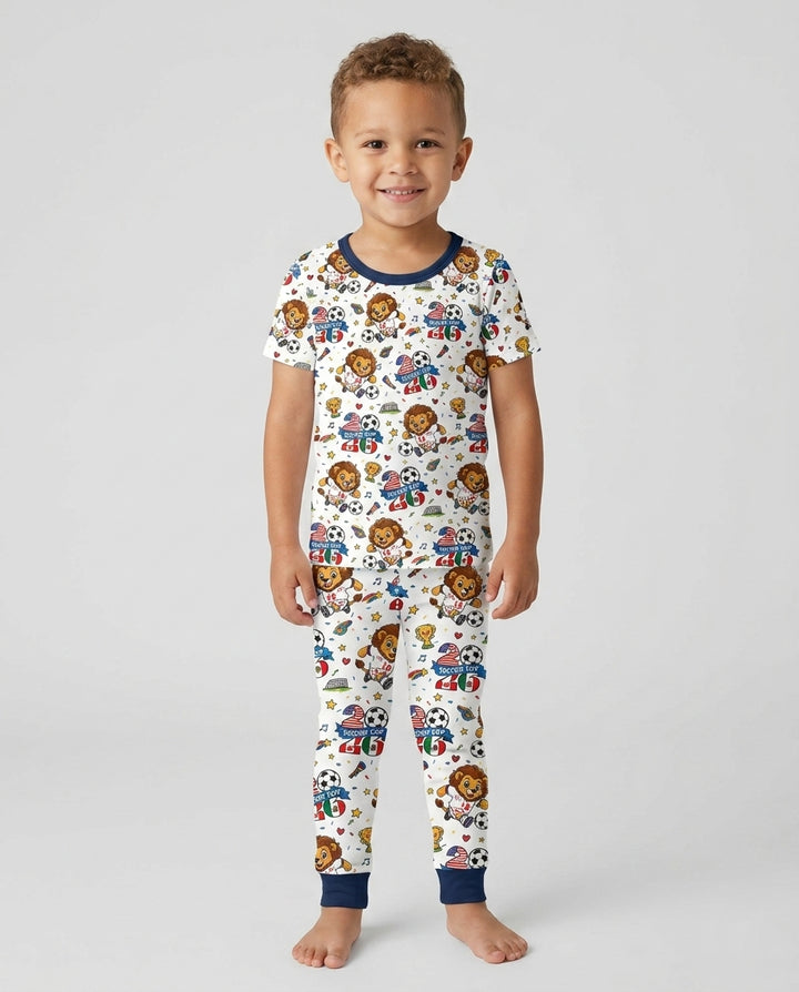 Conjunto de pijama de dos piezas de bambú de manga corta, plantilla personalizada