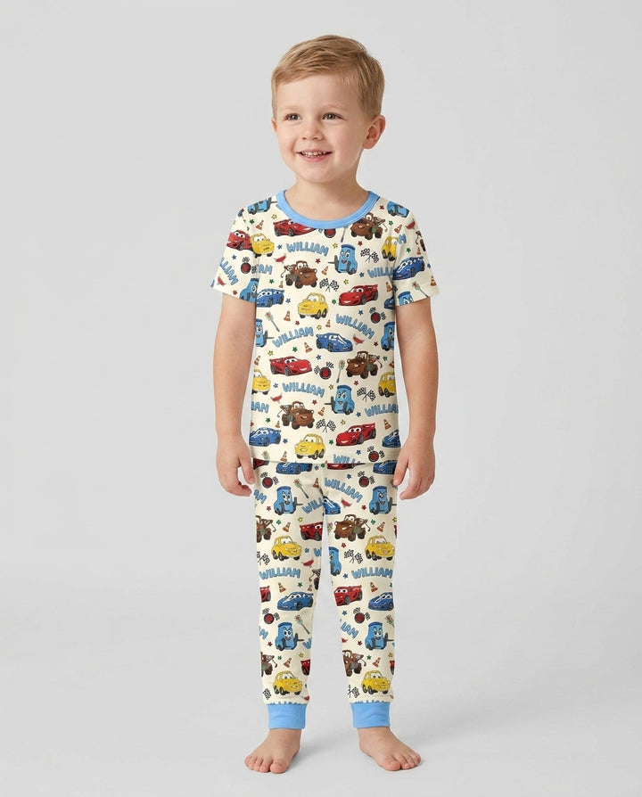 Car Movie Bamboo Two Piece Short Sleeve Pajama Set