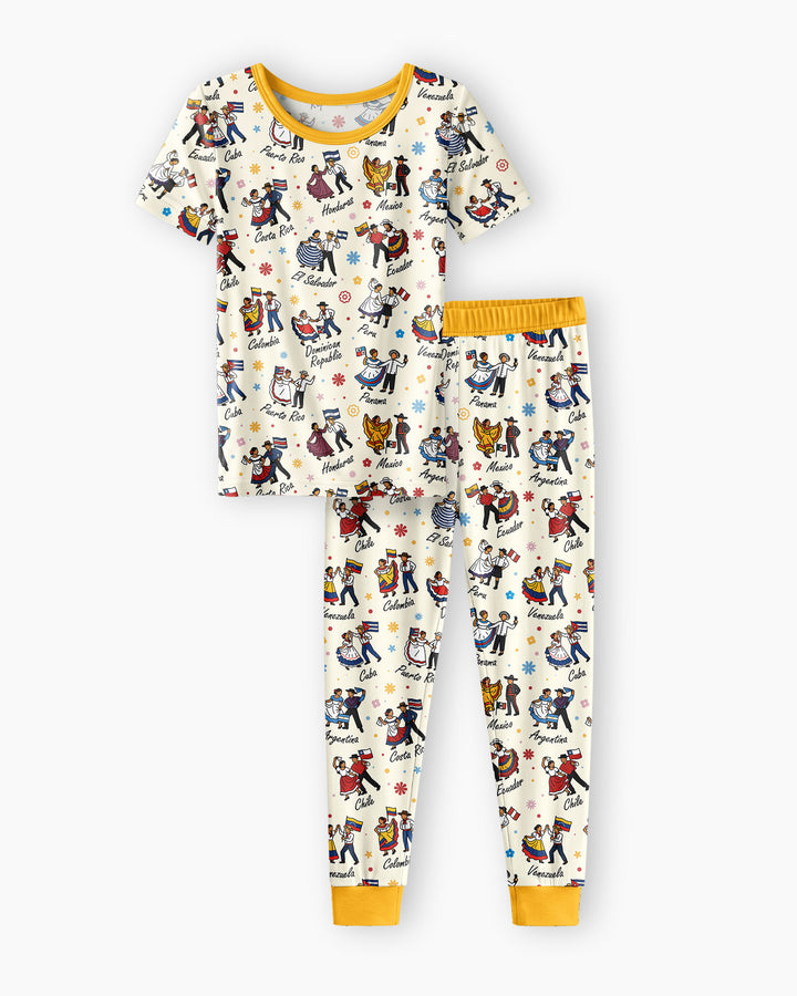 Pijama de dos piezas de bambú de manga corta "All About That Base"