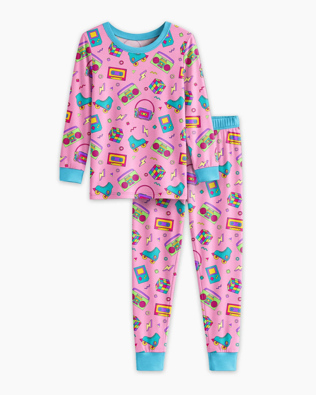 Zweiteiliges Langarm-Pyjama-Set mit Sommerfrüchten