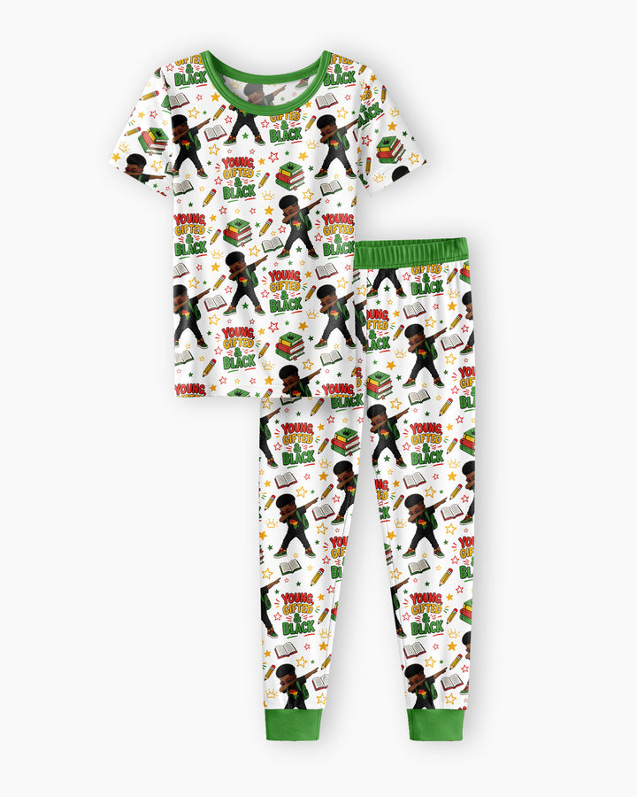 Conjunto de pijama de dos piezas de manga corta de bambú