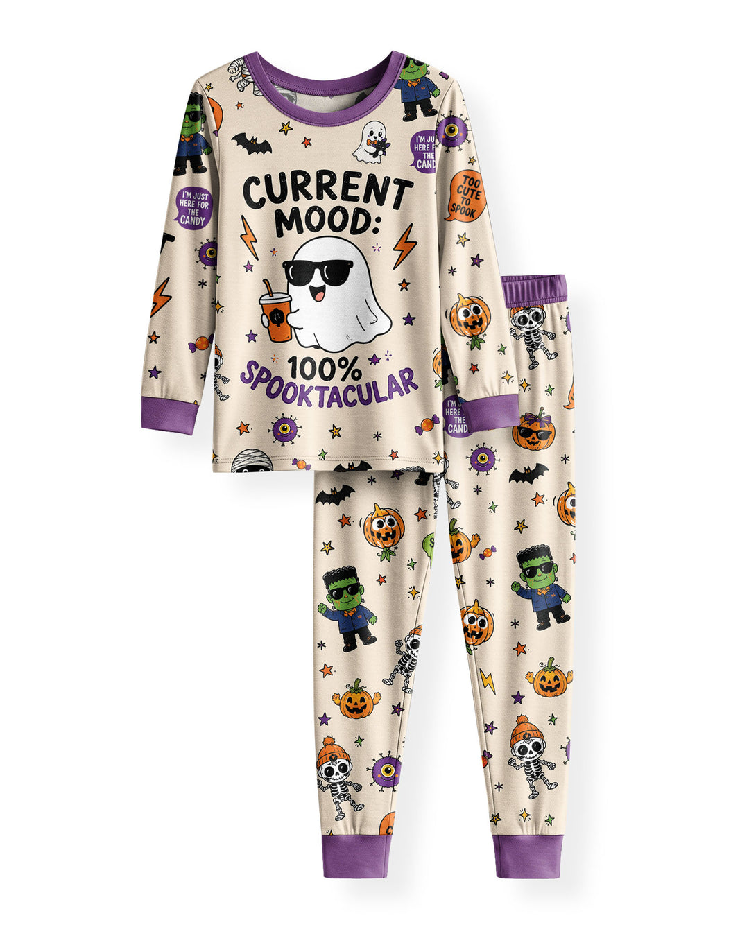 Halloween Friends Bamboo Two Piece Long Sleeve Pajama Set