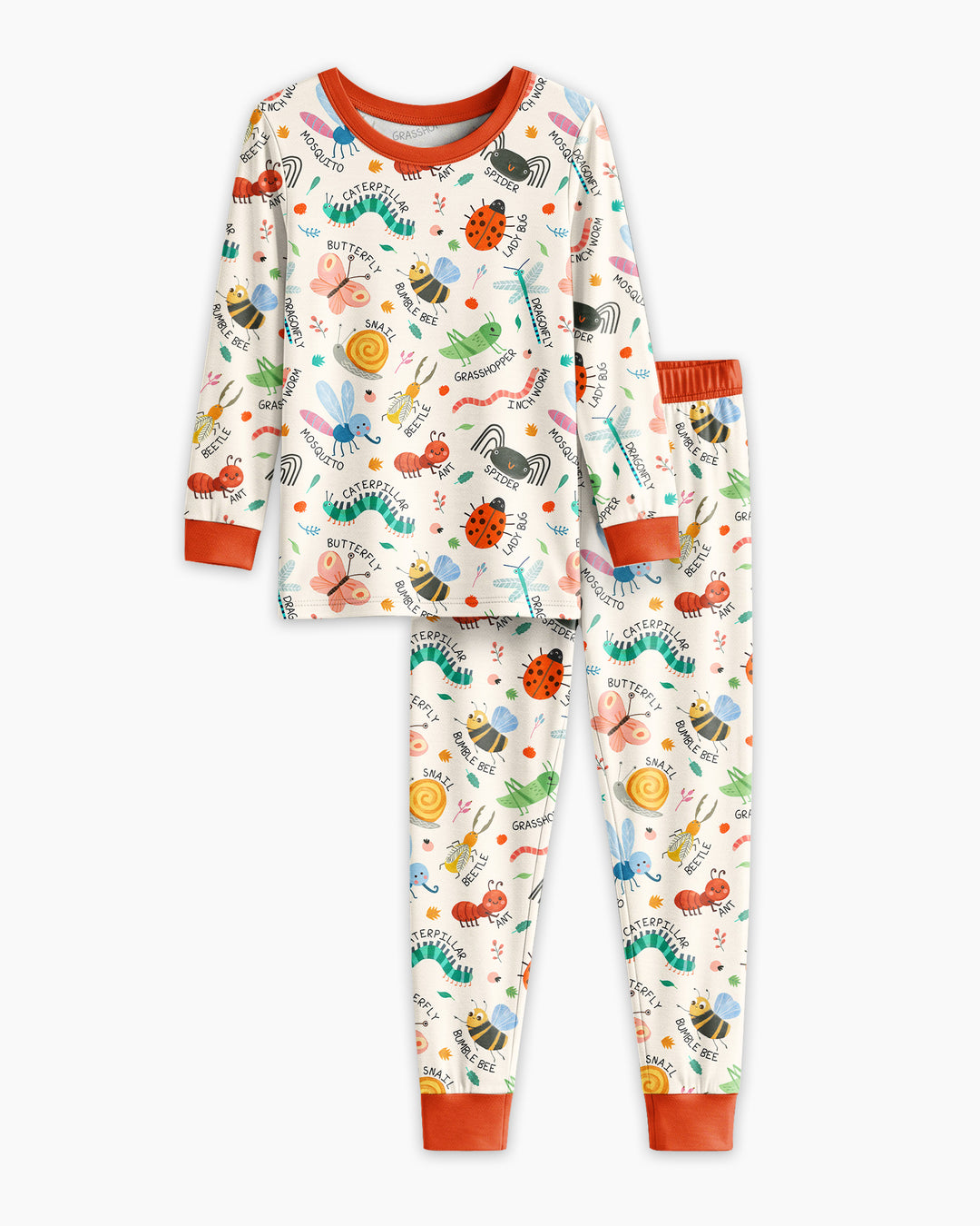 Zweiteiliges Langarm-Pyjama-Set mit Sommerfrüchten