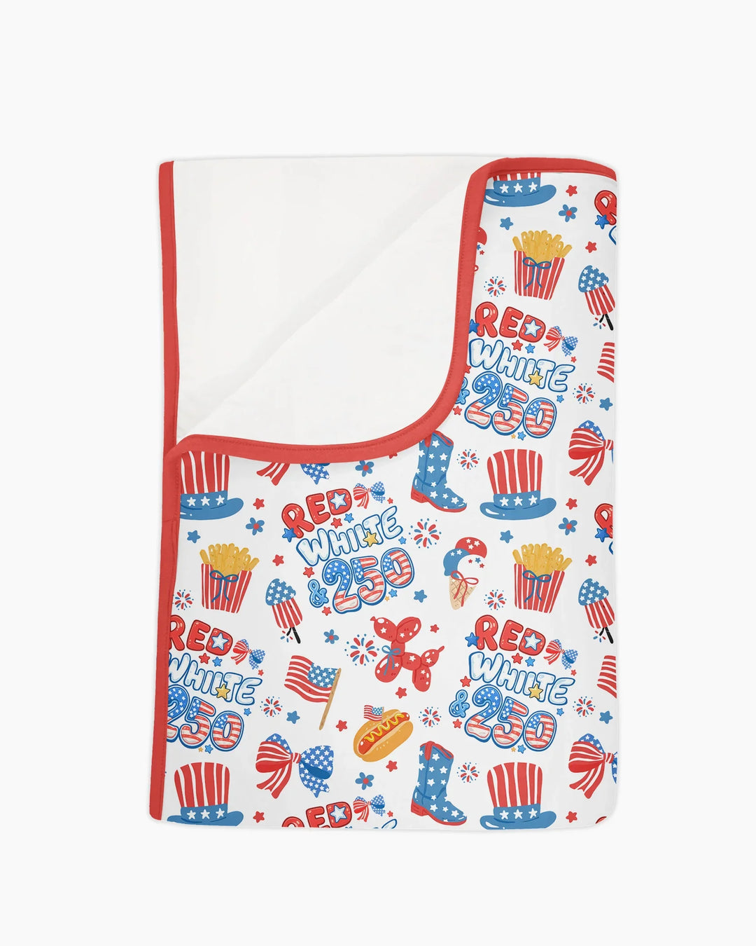 Red White & 250 Bamboo Blanket