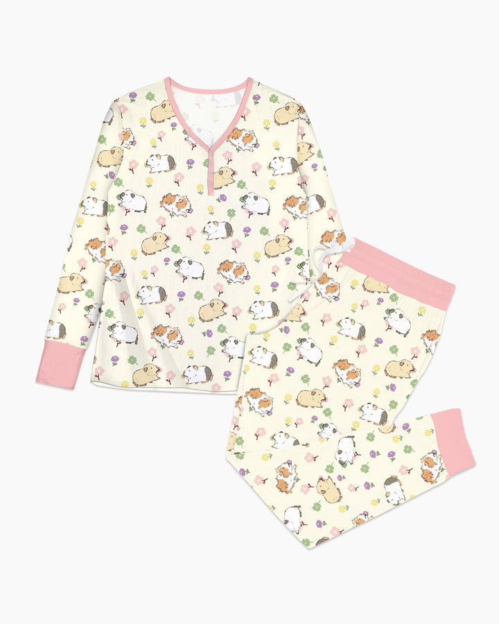 Guinea Pig Garden Bamboo Women Pajama Set