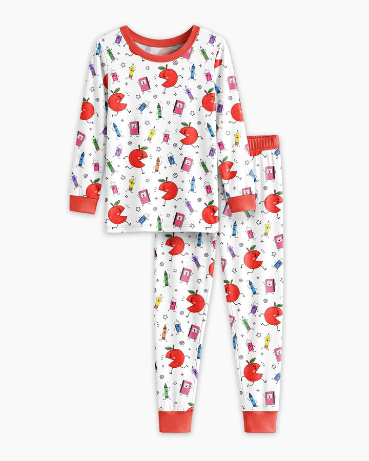 Zweiteiliges Langarm-Pyjama-Set mit Sommerfrüchten