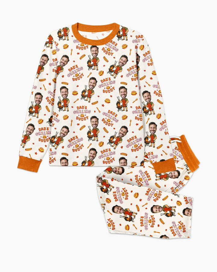 Custom Photo Dad's Grilling Buddy Family Matching Bamboo Men's Pajama Set