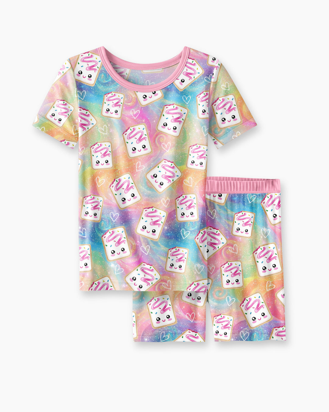 Kawaii Sprinkle Pastry  Bamboo Two Piece Short Sleeve Shorts Pajama Set