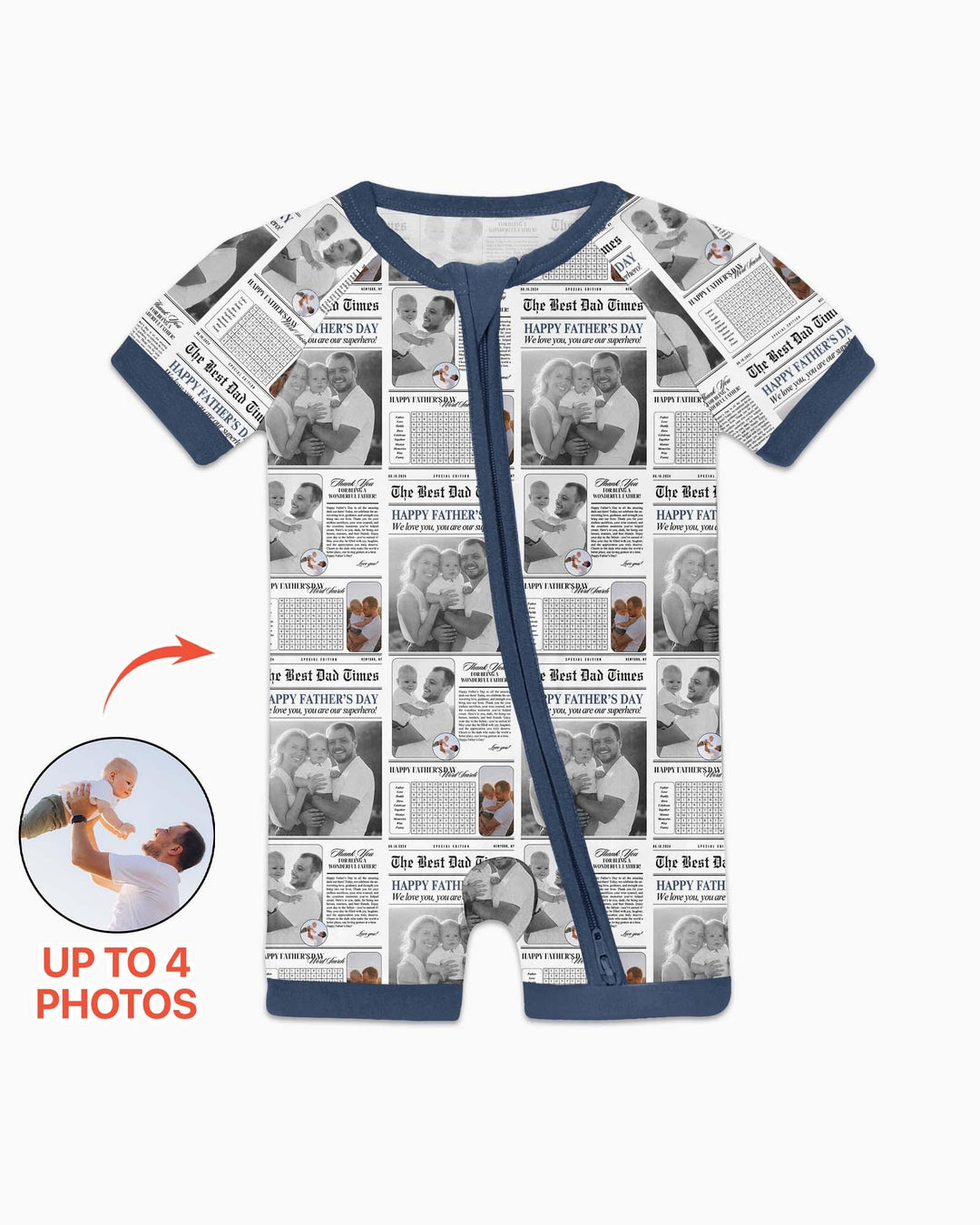 Custom Photo The Best Dad Times Bamboo Shorty Zippy