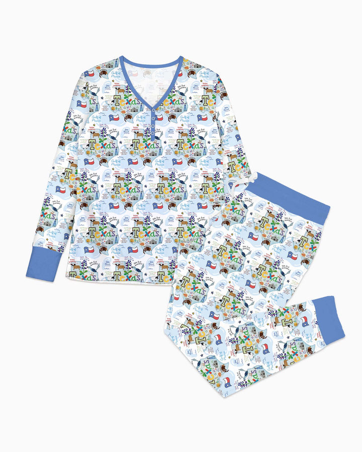 Texas Map Family Matching Bamboo Women Pajama Set
