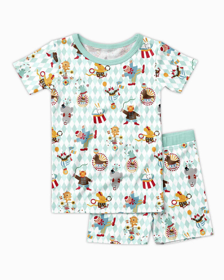 Circus Animal Bamboo Two Piece Short Sleeve Shorts Pajama Set
