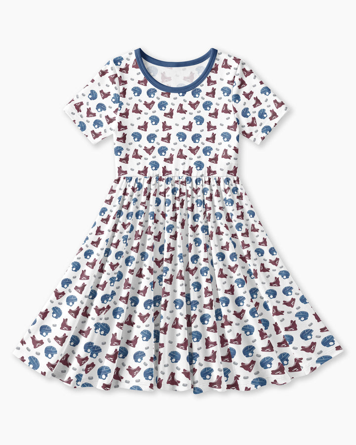 Hockey - Pucks & Gear Bamboo Twirl Dress