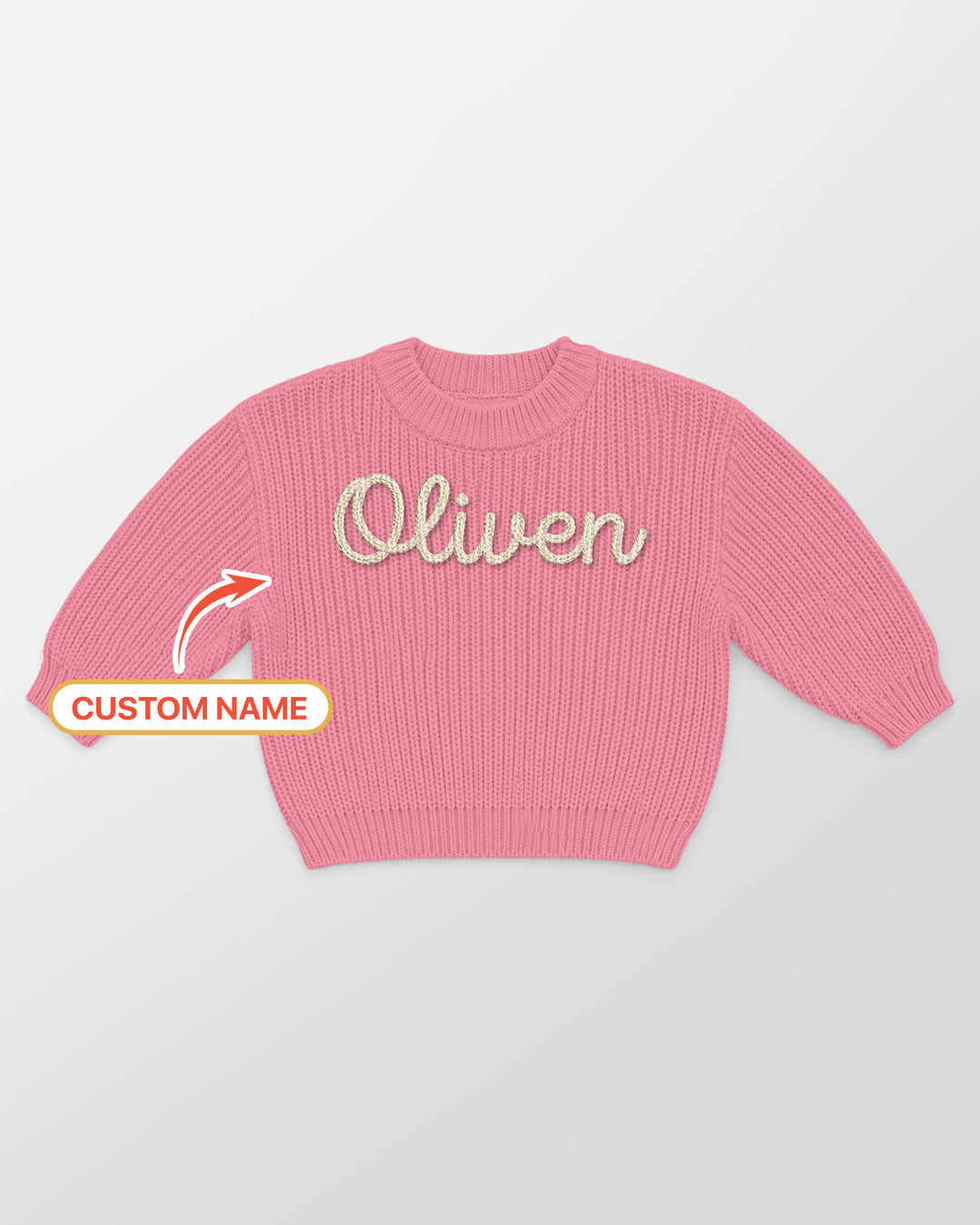 Embroidered Baby Name Bamboo Knit Sweater Bubble