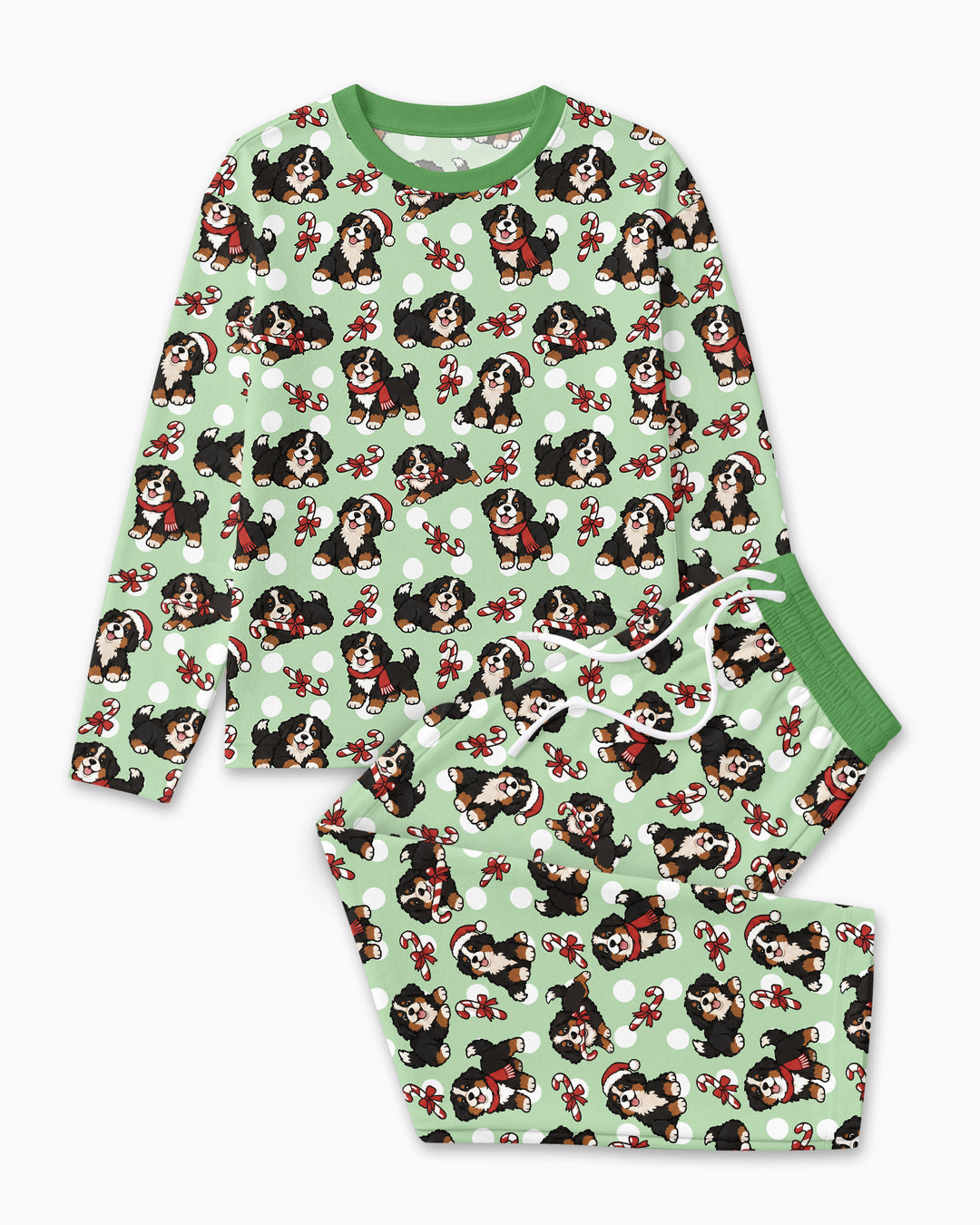 Holiday Bernese Mountain Christmas Dog Bamboo Men's Pajama Set