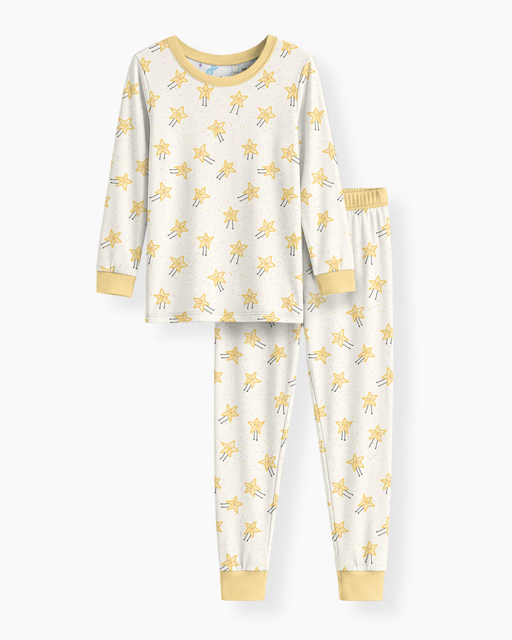 Happy Little Stars Family Matching Bamboo Two Piece Long Sleeve Pajama Set