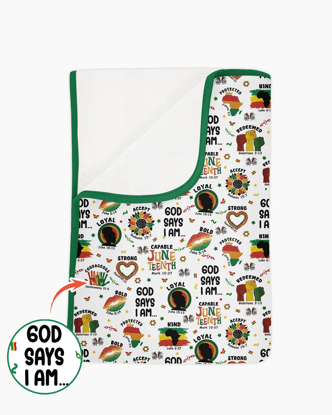 God Says I Am Juneteenth Bamboo Blanket