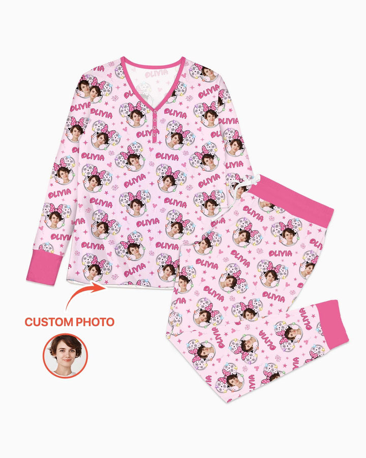 Custom Photo Little Princess Bamboo Women Pajama Set