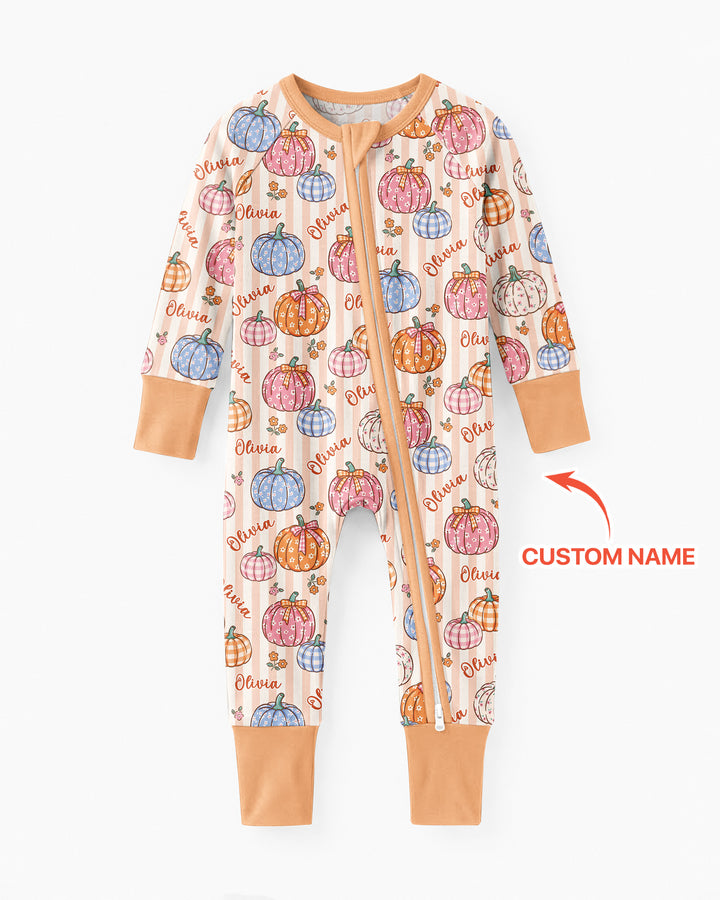 Custom Name Pumpkin Patch Bamboo Convertible Zippy