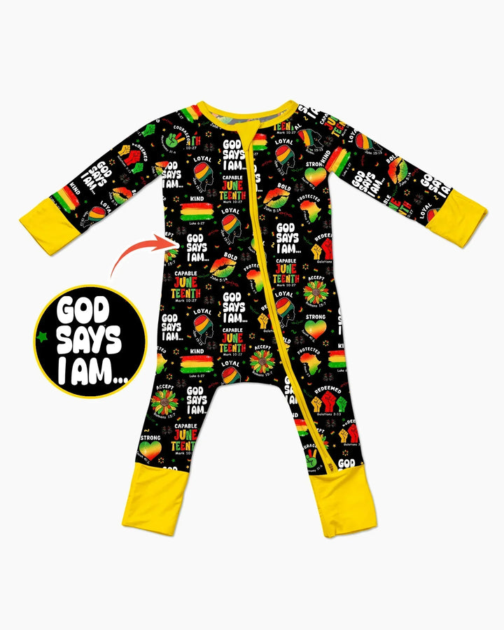 God Says I Am Juneteenth Blessings Bamboo Convertible Zippy