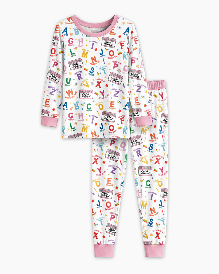 Zweiteiliges Langarm-Pyjama-Set mit Sommerfrüchten
