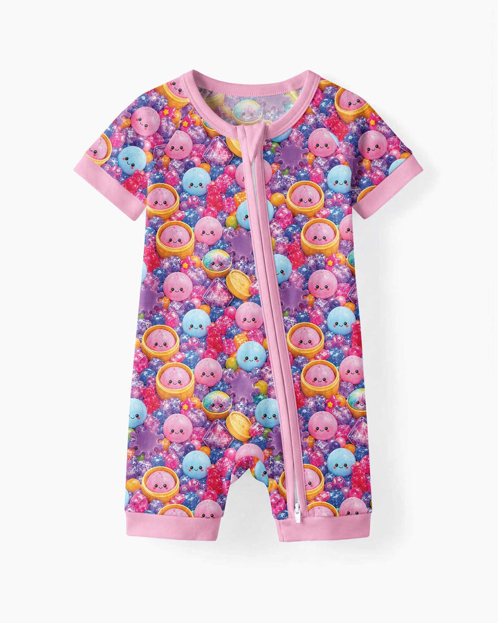 Rainbow Glitter Dumplings Bamboo Shorty Zippy
