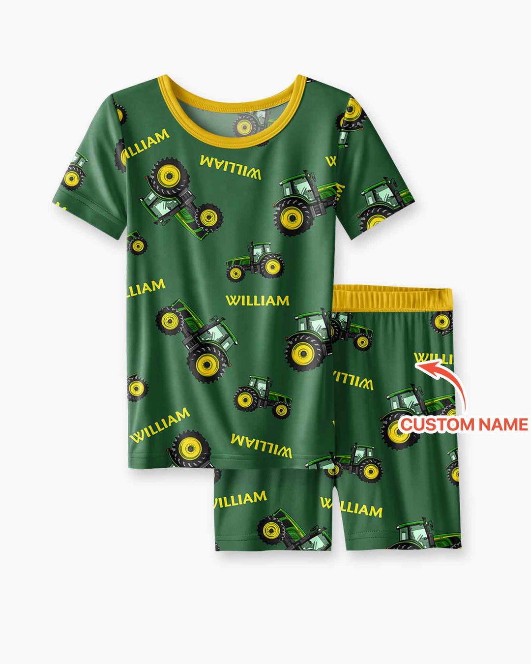 Pijama de bambú de dos piezas de manga corta con pantalón corto, plantilla personalizada