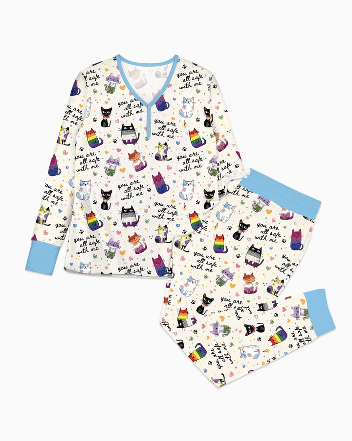 Loved & Safe Kitties Family Matching Bamboo Women Pajama Set