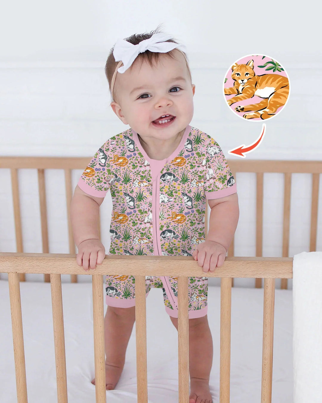 Kitten Garden Family Matching Bamboo Shorty Zippy