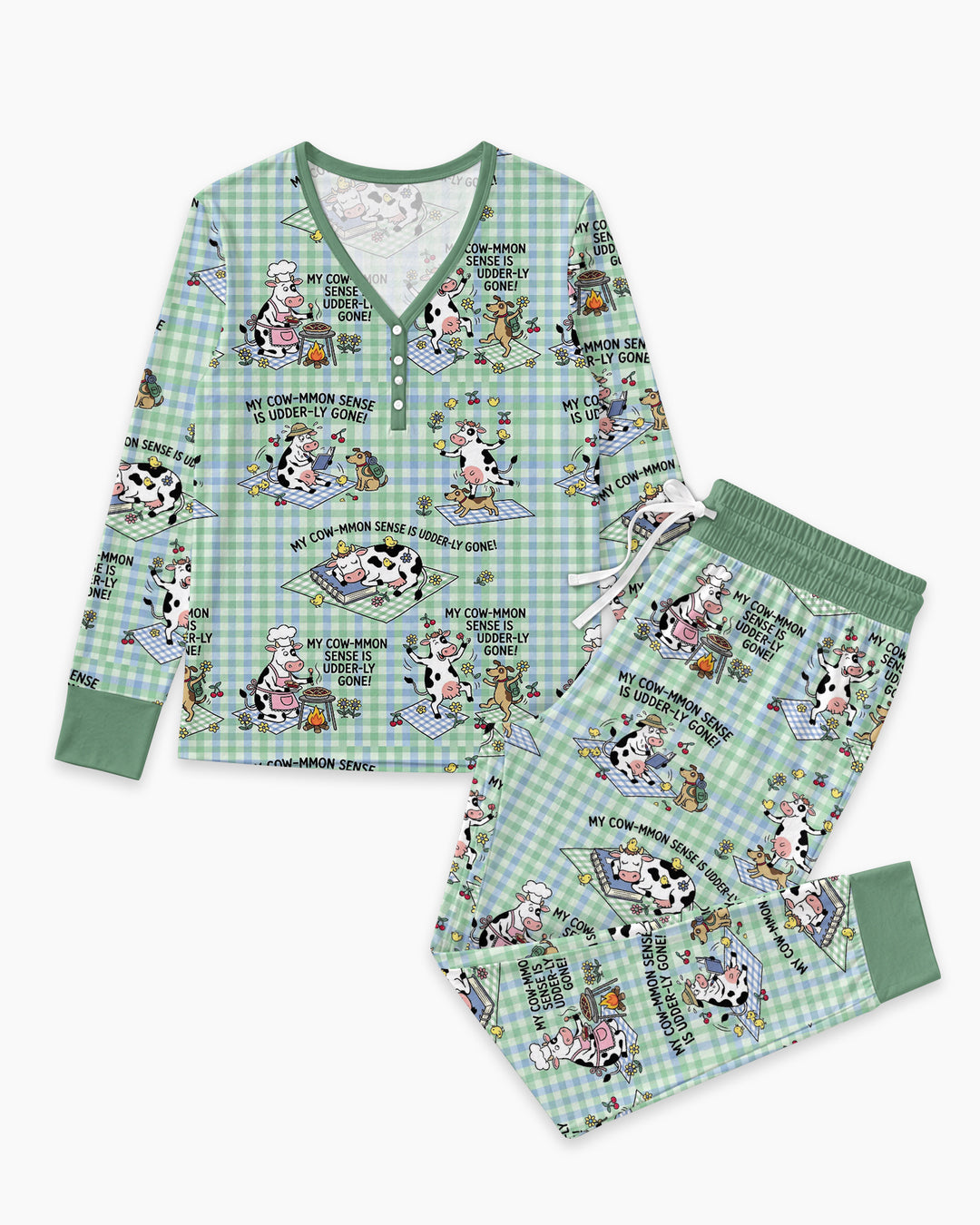 Common Sense Is Udderly Gone Bamboo Women Pajama Set