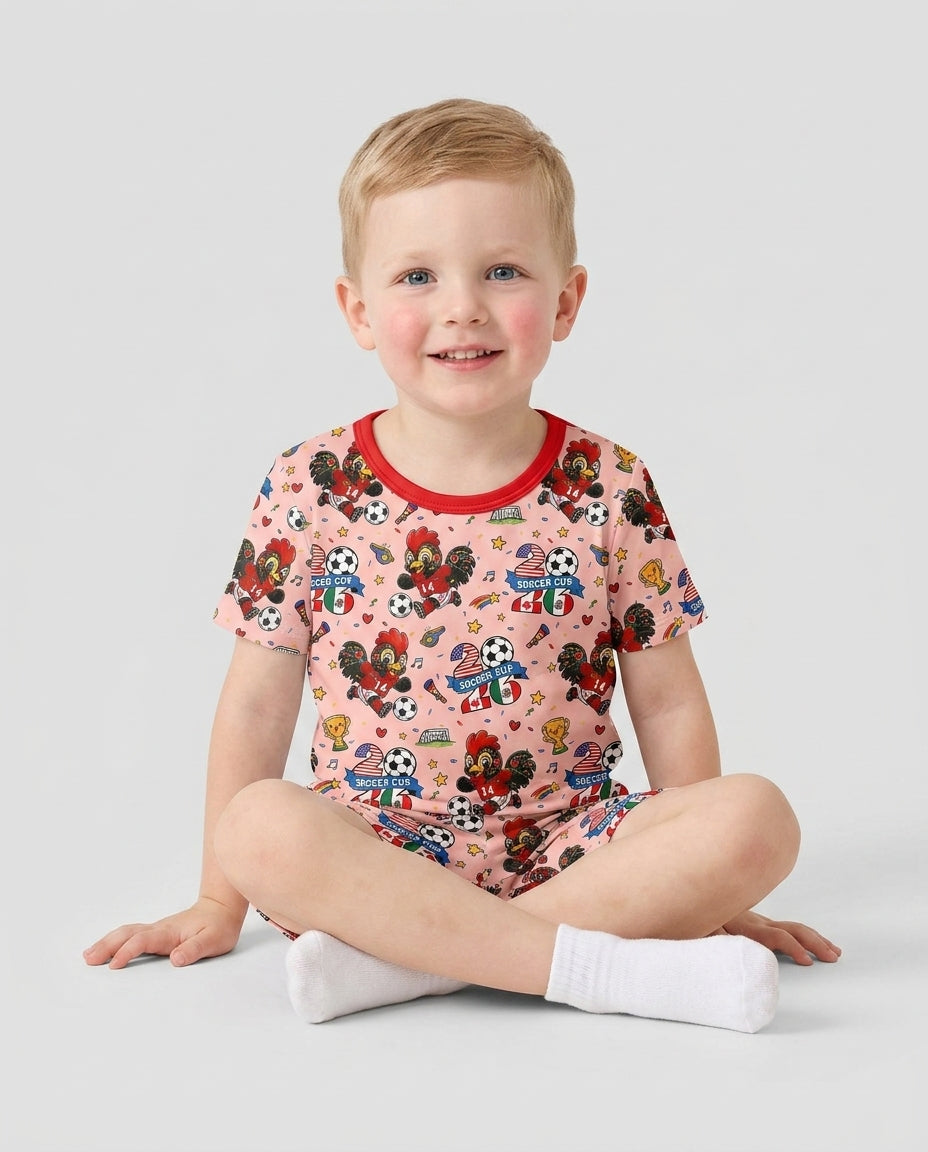 Conjunto de Pijama de Dos Piezas de Bambú con Mangas Cortas y Pantalones Cortos