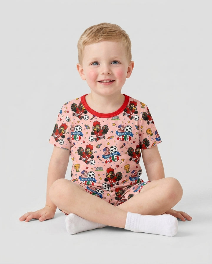 Conjunto de Pijama de Dos Piezas de Bambú con Mangas Cortas y Pantalones Cortos