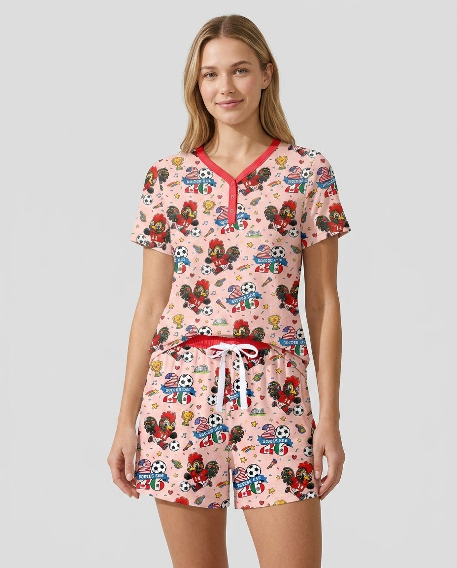 We Are The Champions Soccer Cup 2026 Bamboo Women Short Sleeve Short Pajama Set