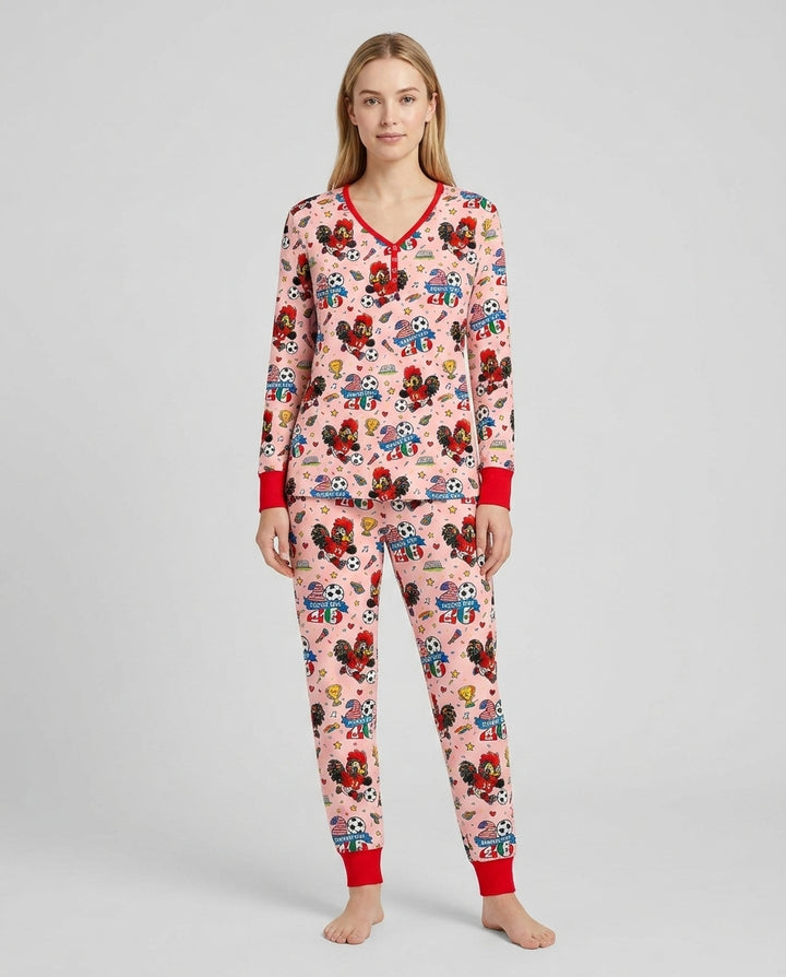 Plantilla de conjunto de pijama de mujer de bambú