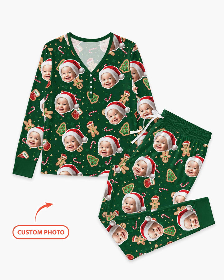 Custom Photo Funny Family Bamboo Women Pajama Set