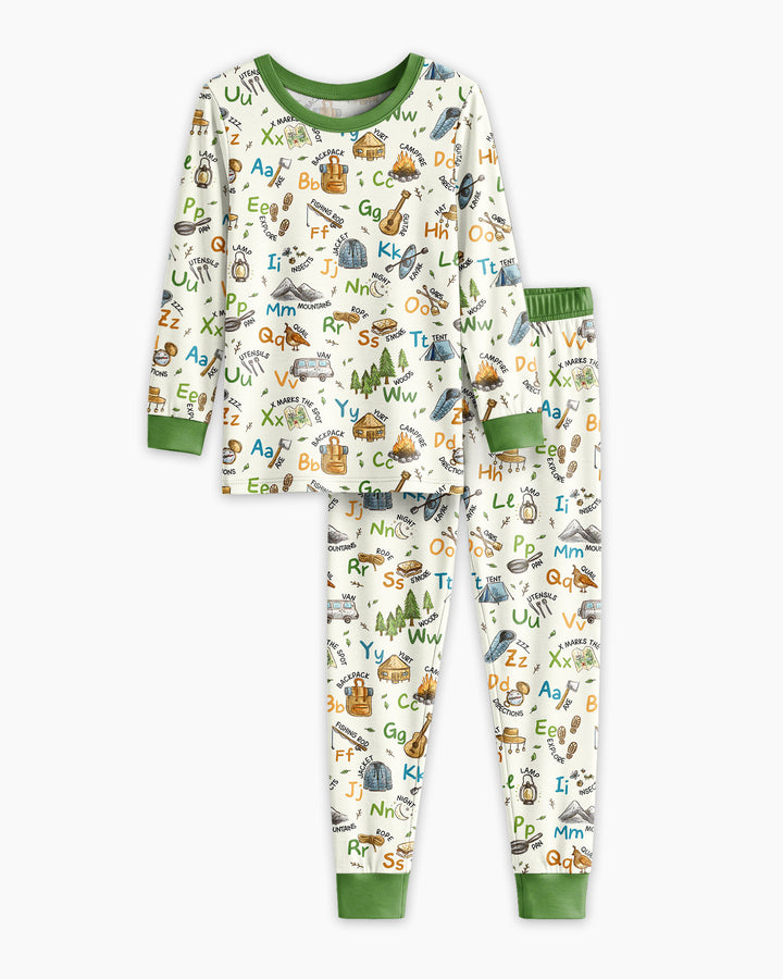 Zweiteiliges Langarm-Pyjama-Set mit Sommerfrüchten