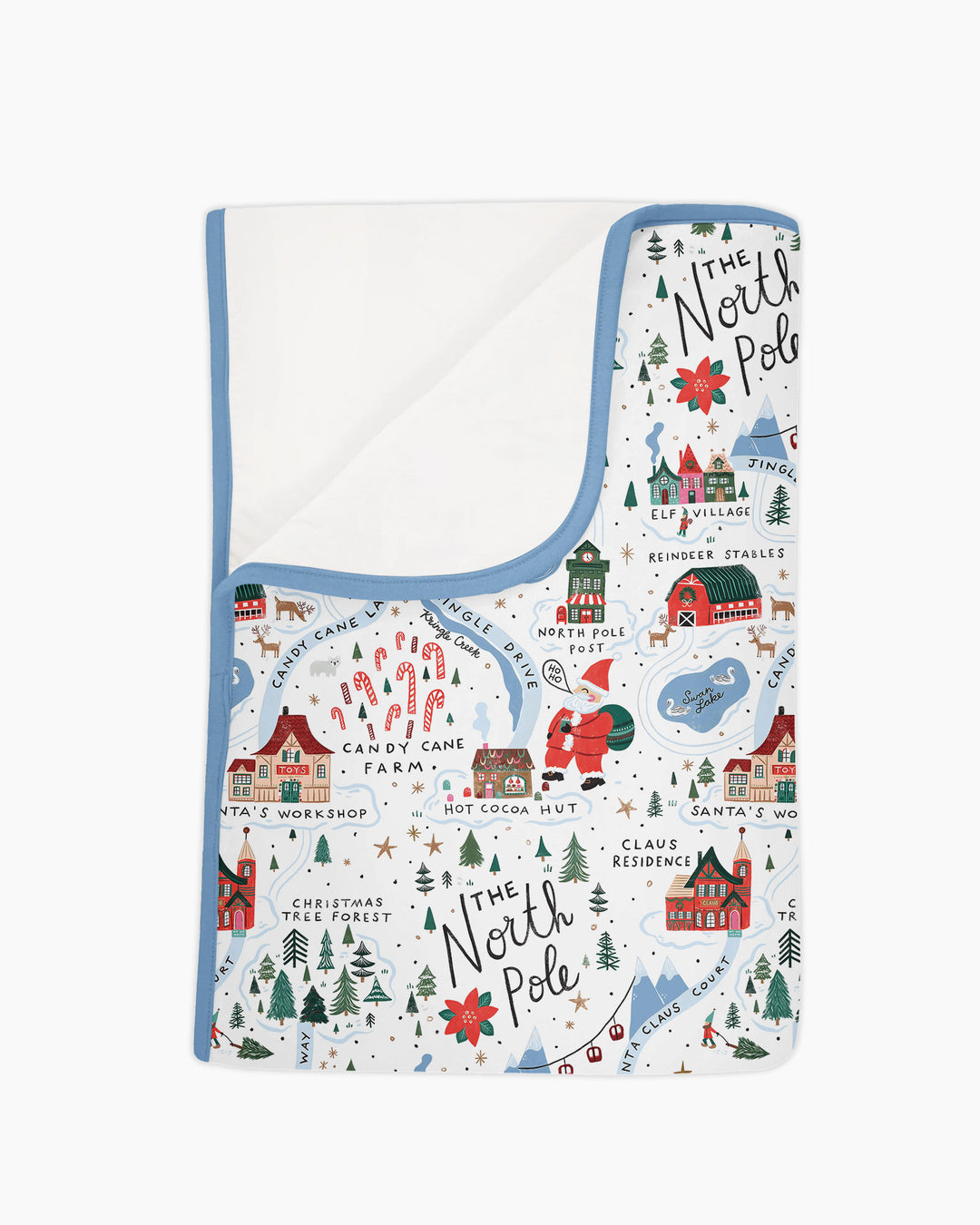 The North Pole Map Bamboo Blanket