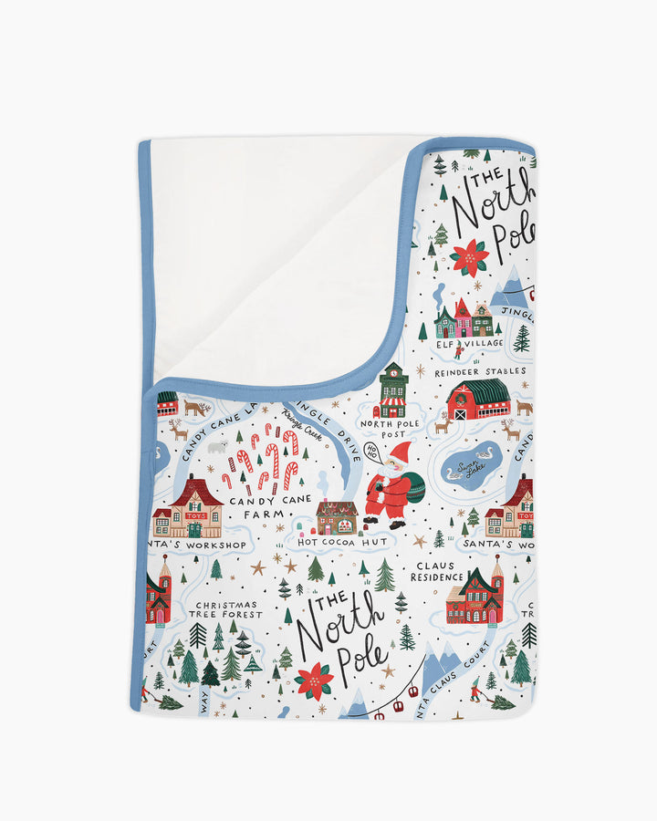 The North Pole Map Bamboo Blanket