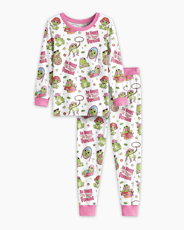Be Happy In Your Version Bamboo Two Piece Long Sleeve Pajama Set