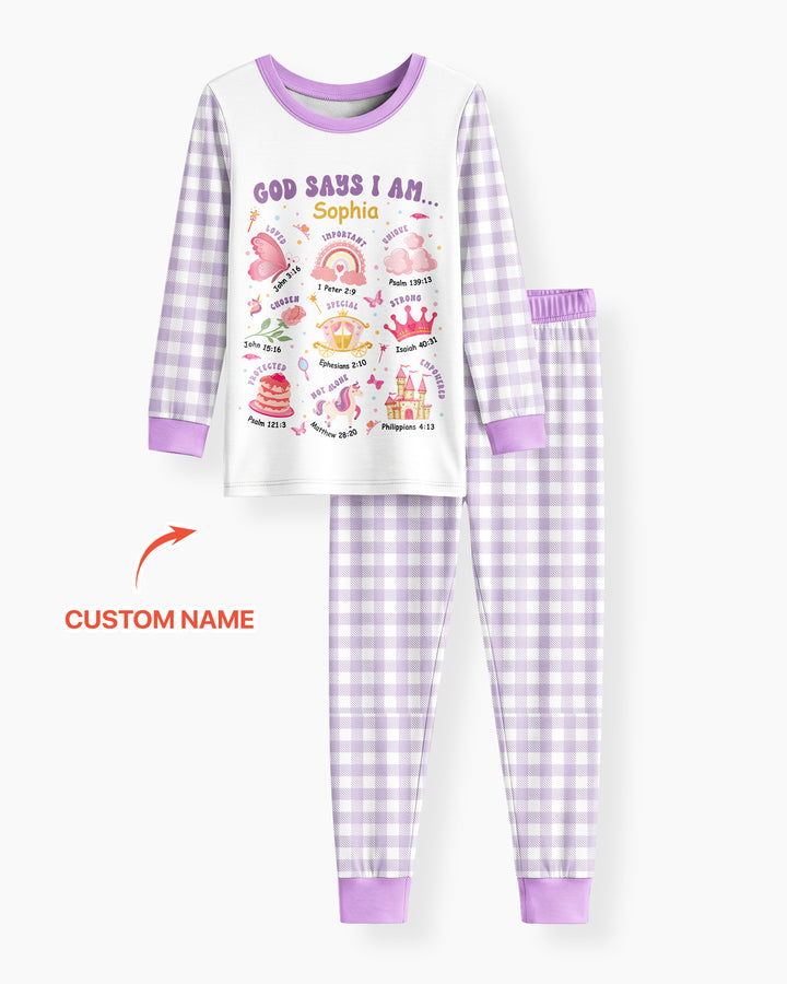Zweiteiliges Langarm-Pyjama-Set mit Sommerfrüchten
