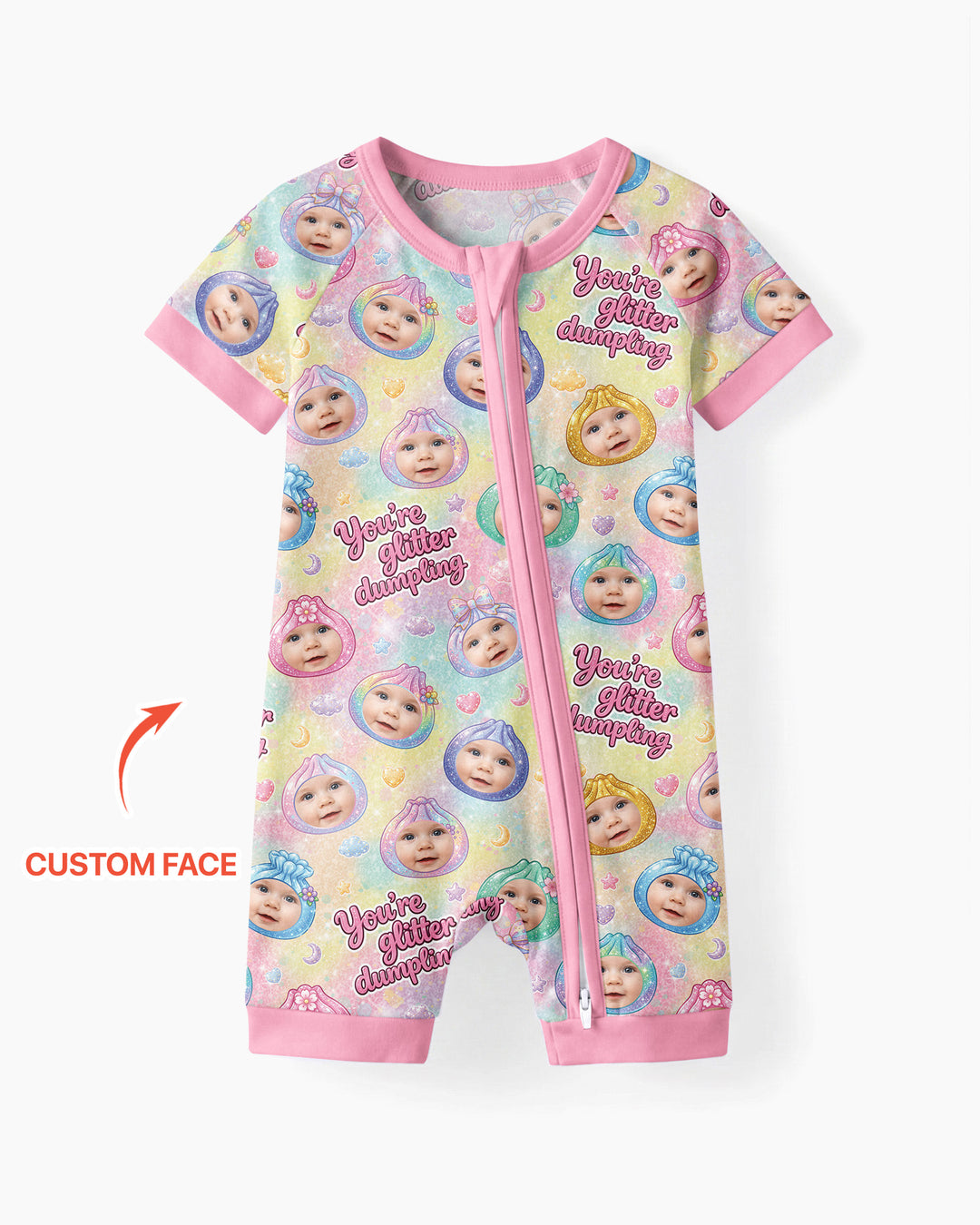 Plantilla PERSONALIZADA de Bambú Pijama Corto con Cremallera