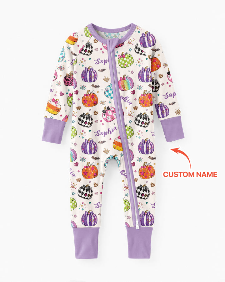 Custom Name Twinkle Pumpkin Bamboo Convertible Zippy