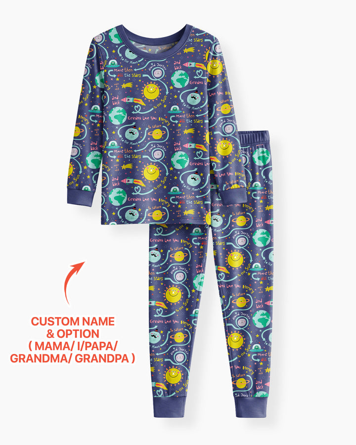 Conjunto de pijama de dos piezas de bambú con mangas largas, plantilla PERSONALIZADA