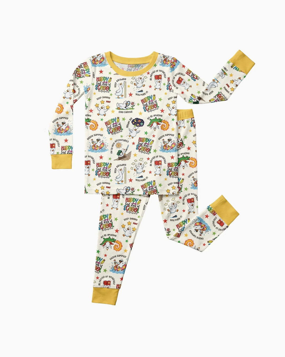Silly Goose Happy Last Day of School Bamboo Two Piece Long Sleeve Pajama Set