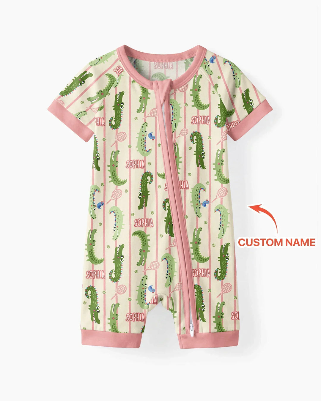 Plantilla PERSONALIZADA de Bambú Pijama Corto con Cremallera