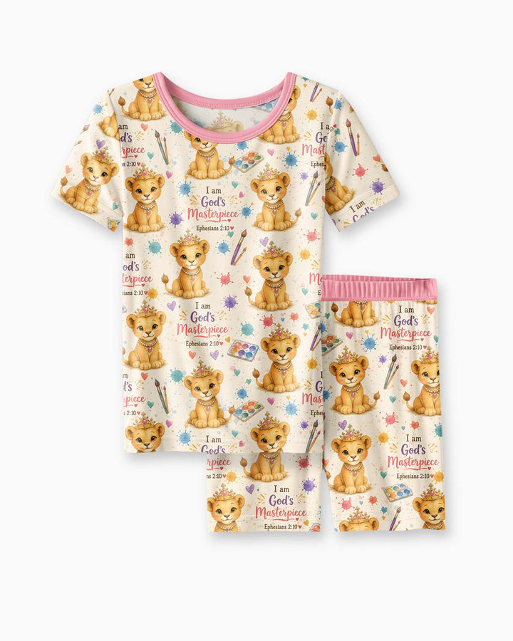 Template Zweiteiliges Pyjama-Set mit kurzen Ärmeln und Shorts