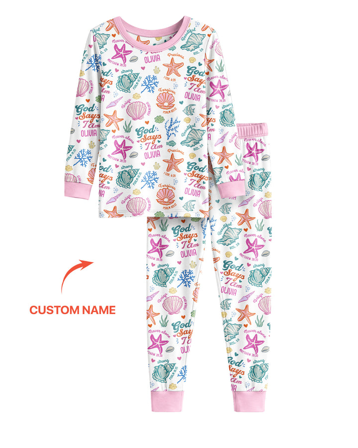 Zweiteiliges Langarm-Pyjama-Set mit Sommerfrüchten