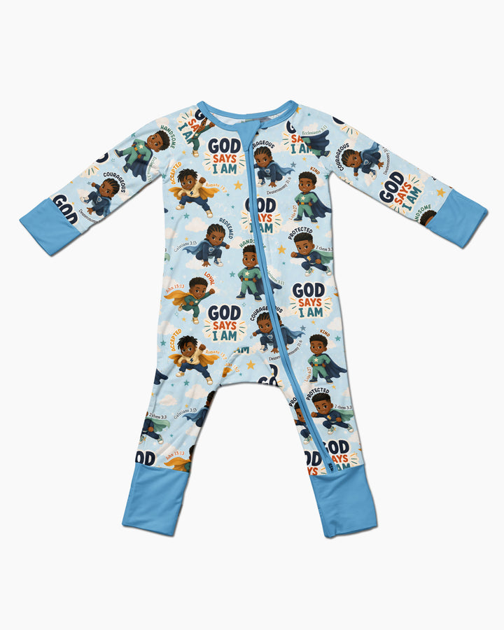 God Says I Am Black Superheroes Bamboo Convertible Zippy